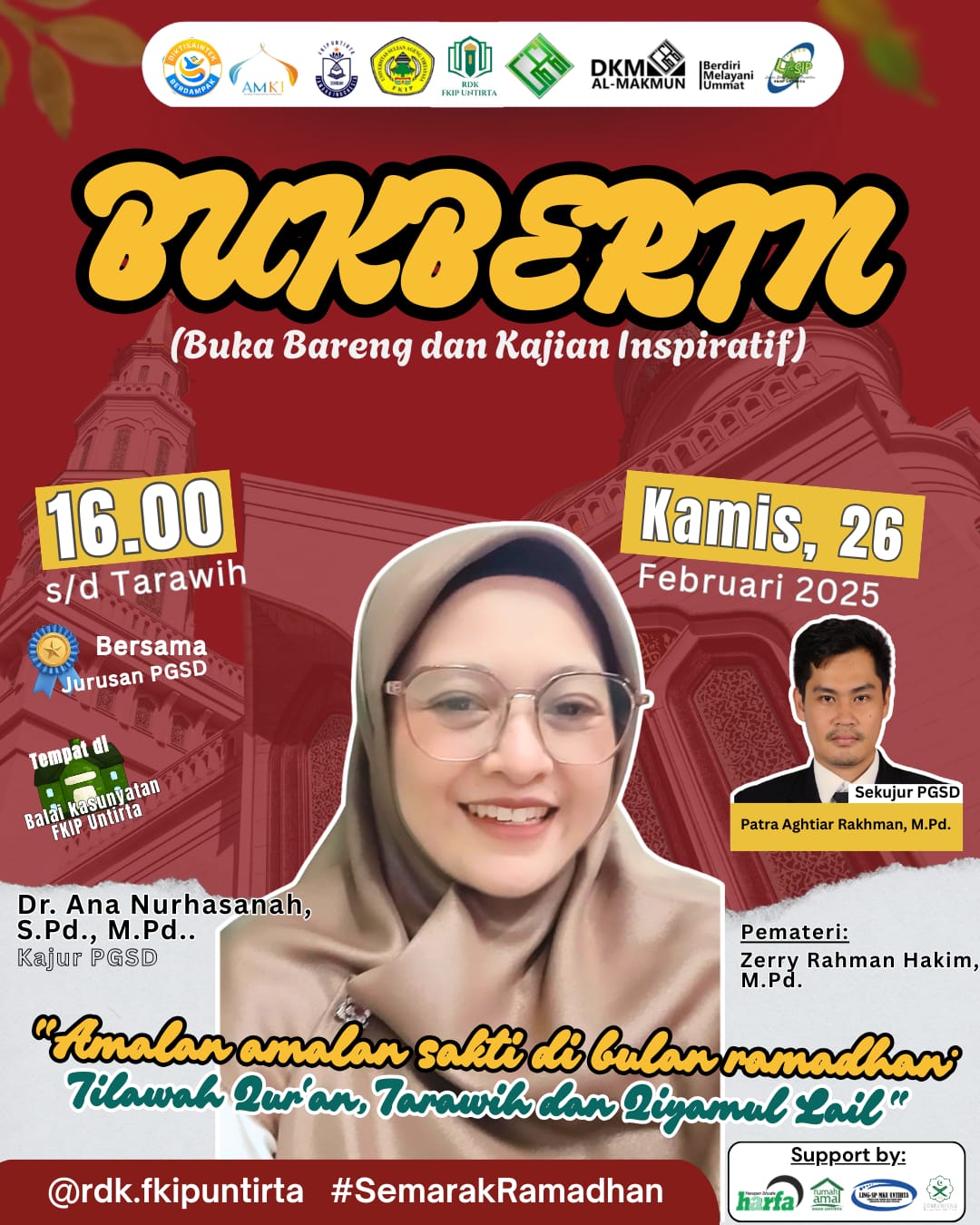 Kegiatan BUKBERIN: Buka Bersama dan Kajian Inspiratif PGSD Untirta